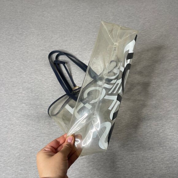 Michael Kors The Michael Large Graphic Signature Logo Clear Tote Bag - Picture 10 of 10